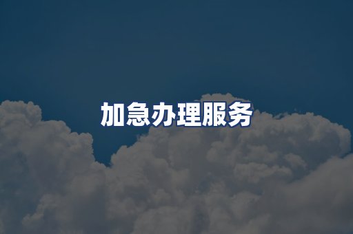 加急办理服务